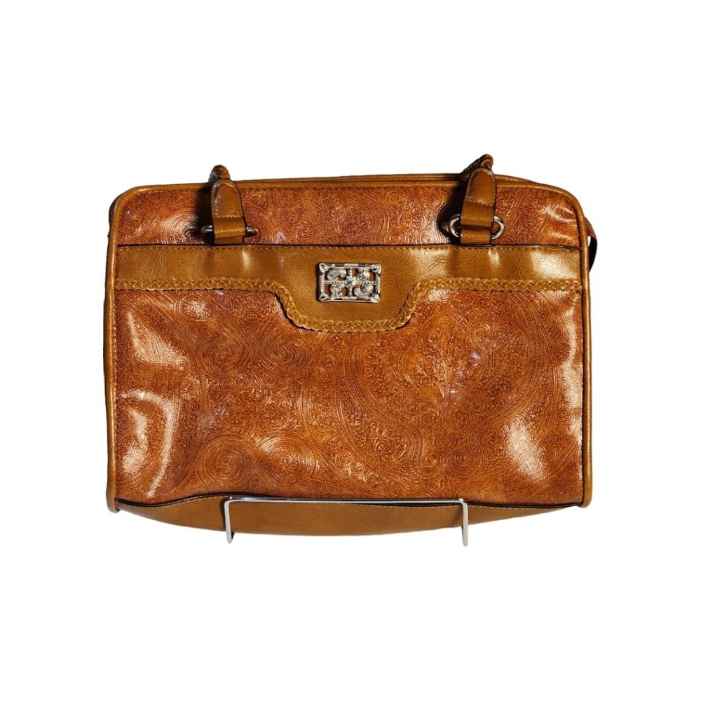 Bueno Brown Leather Shoulder Handbag Multi Dividers Pockets